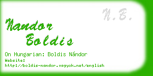 nandor boldis business card